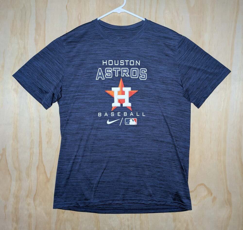 Nike Men's Large Houston Astros Dri-FIT T-Shirt MLB Authentic Heathered Navy